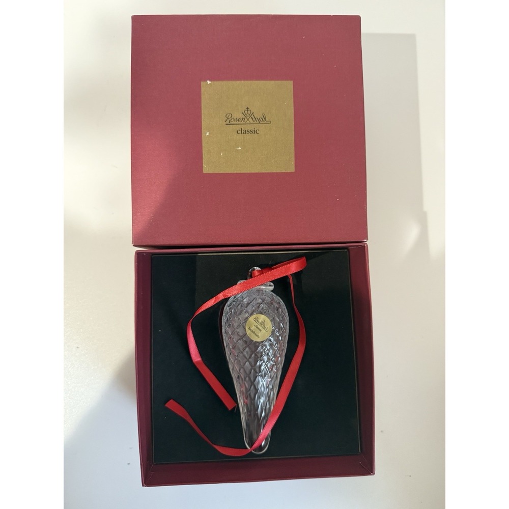 Rosenthal Classic Teardrop Cone Shaped Crystal Christmas Ornament ‎ W